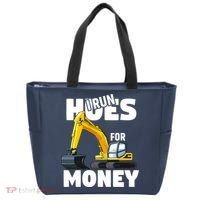 I Run Hoes For Money Funny Construction Worker Humor Tote Bag thumb 0