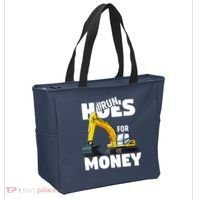 I Run Hoes For Money Funny Construction Worker Humor Tote Bag thumb 2