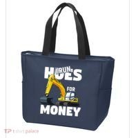 I Run Hoes For Money Funny Construction Worker Humor Tote Bag thumb 3