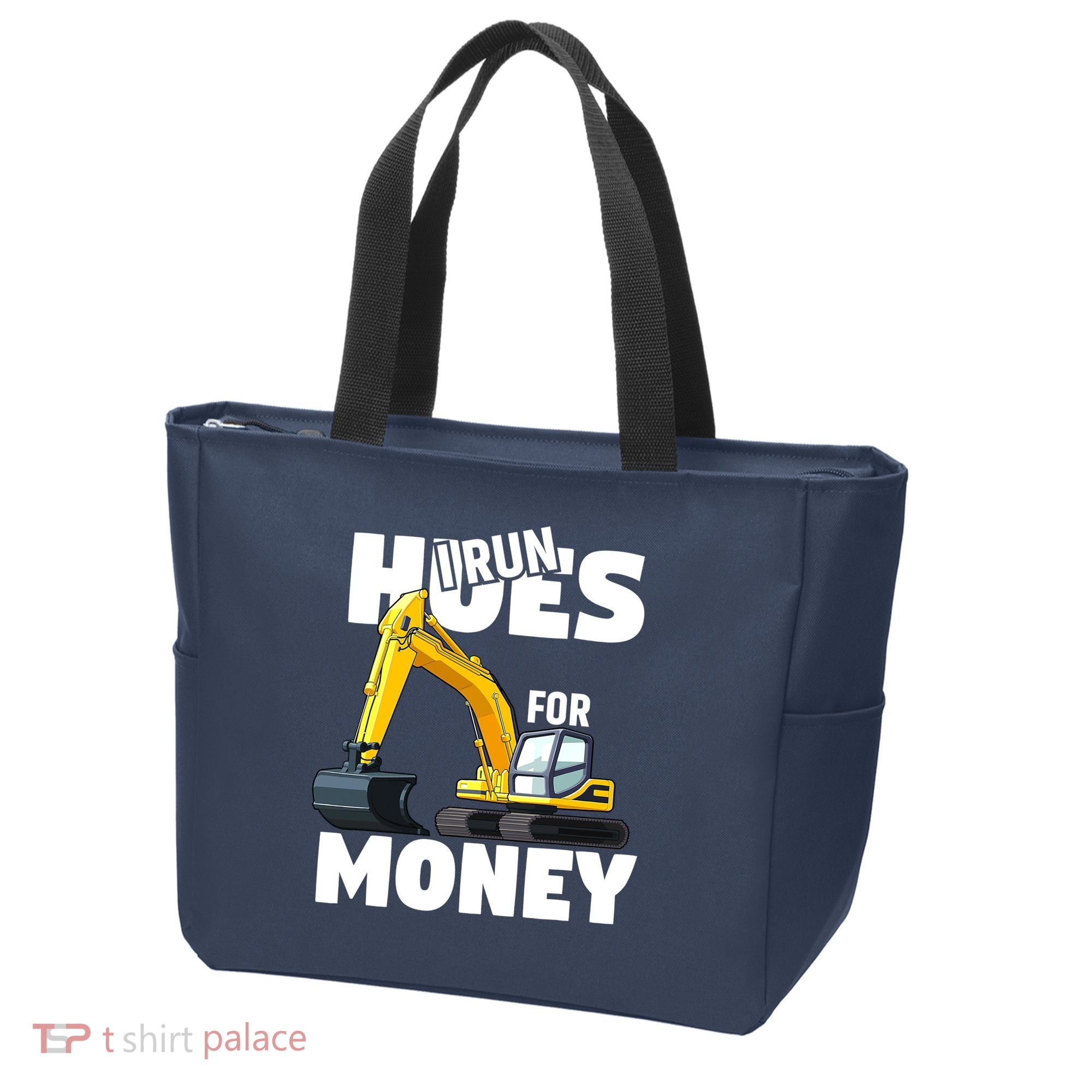 I Run Hoes For Money Funny Construction Worker Humor Tote Bag