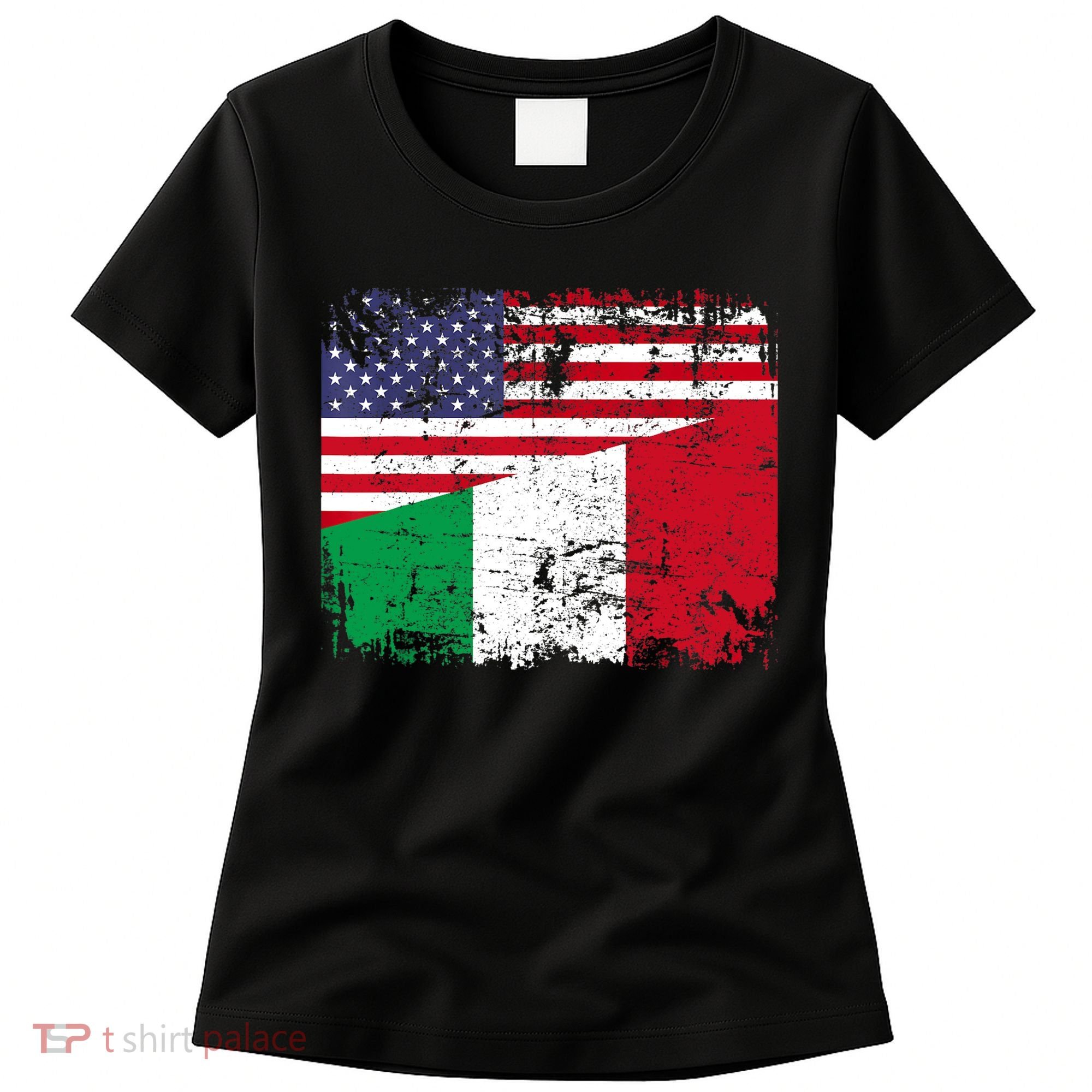 ITALIAN ROOTS | Half American Flag | USA ITALY FLAG TShirt Women's T-Shirt
