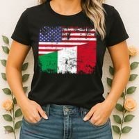 ITALIAN ROOTS | Half American Flag | USA ITALY FLAG TShirt Women's T-Shirt thumb 2