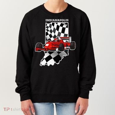IndyCar Racing Indianapolis Map Checkered Flag Racer Women's Sweatshirt