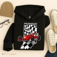 IndyCar Racing Indianapolis Map Checkered Flag Racer Hoodie thumb 4