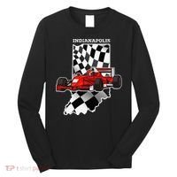 IndyCar Racing Indianapolis Map Checkered Flag Racer Long Sleeve Shirt thumb 0