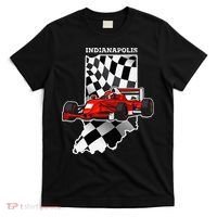IndyCar Racing Indianapolis Map Checkered Flag Racer T-Shirt thumb 0