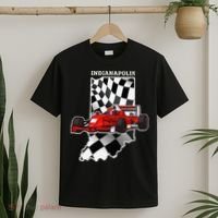IndyCar Racing Indianapolis Map Checkered Flag Racer T-Shirt thumb 2