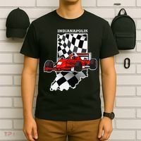 IndyCar Racing Indianapolis Map Checkered Flag Racer T-Shirt thumb 6
