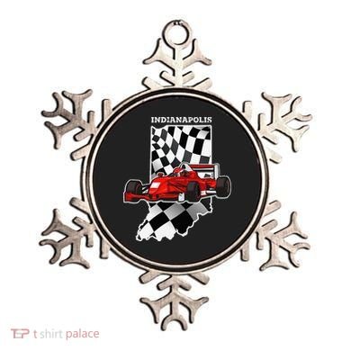 IndyCar Racing Indianapolis Map Checkered Flag Racer Ornament