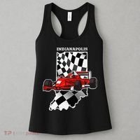 IndyCar Racing Indianapolis Map Checkered Flag Racer Women's Tank Top thumb 3