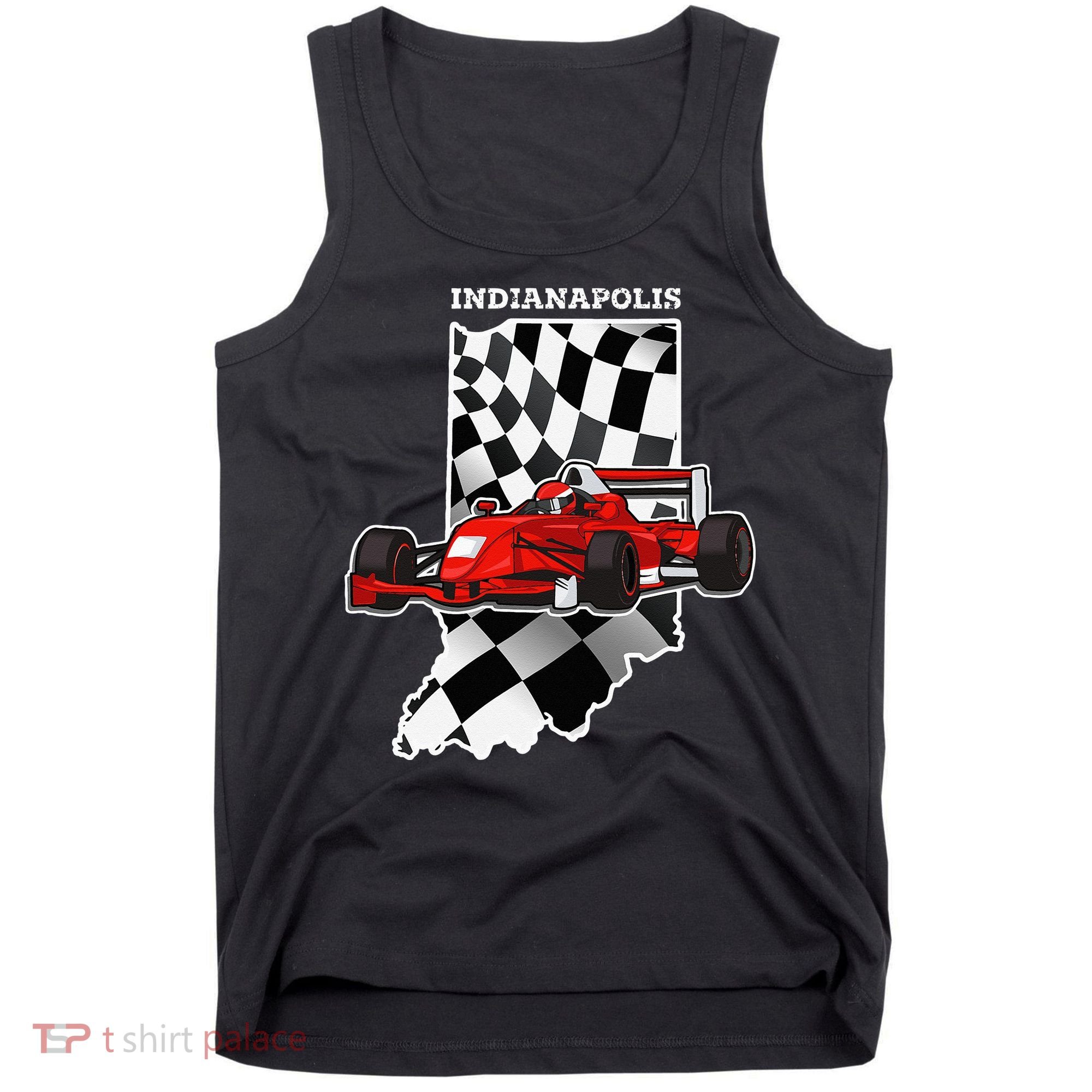 IndyCar Racing Indianapolis Map Checkered Flag Racer Tank Top