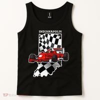 IndyCar Racing Indianapolis Map Checkered Flag Racer Tank Top thumb 2
