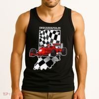 IndyCar Racing Indianapolis Map Checkered Flag Racer Tank Top thumb 3