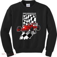 IndyCar Racing Indianapolis Map Checkered Flag Racer Kids Sweatshirt thumb 0