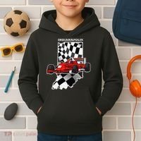 IndyCar Racing Indianapolis Map Checkered Flag Racer Kids Hoodie thumb 2