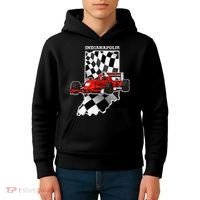 IndyCar Racing Indianapolis Map Checkered Flag Racer Kids Hoodie thumb 4