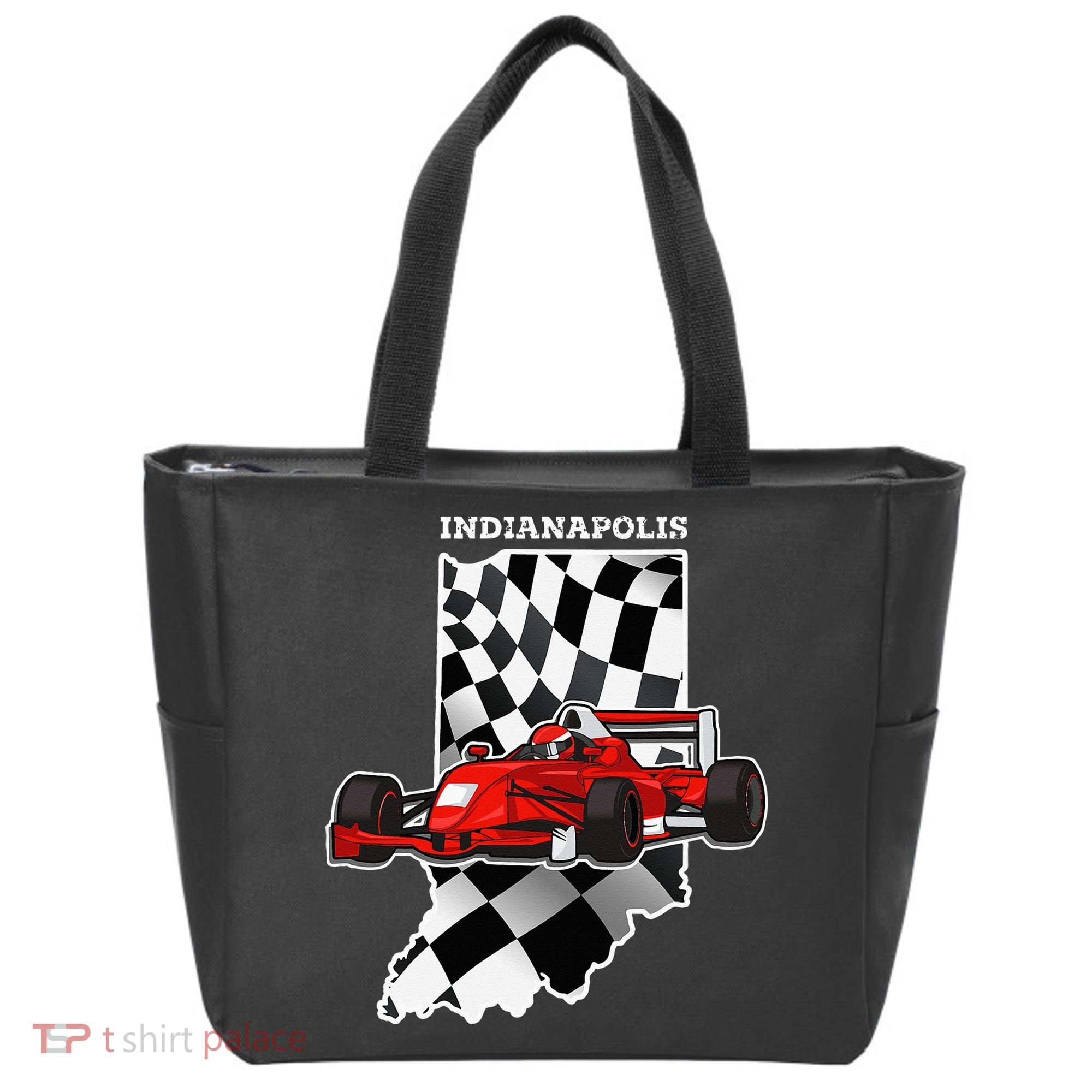 IndyCar Racing Indianapolis Map Checkered Flag Racer Tote Bag