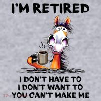 Im Retired I Dont Have To I Dont Want To Horse Women's Racerback Cropped Tank thumb 2