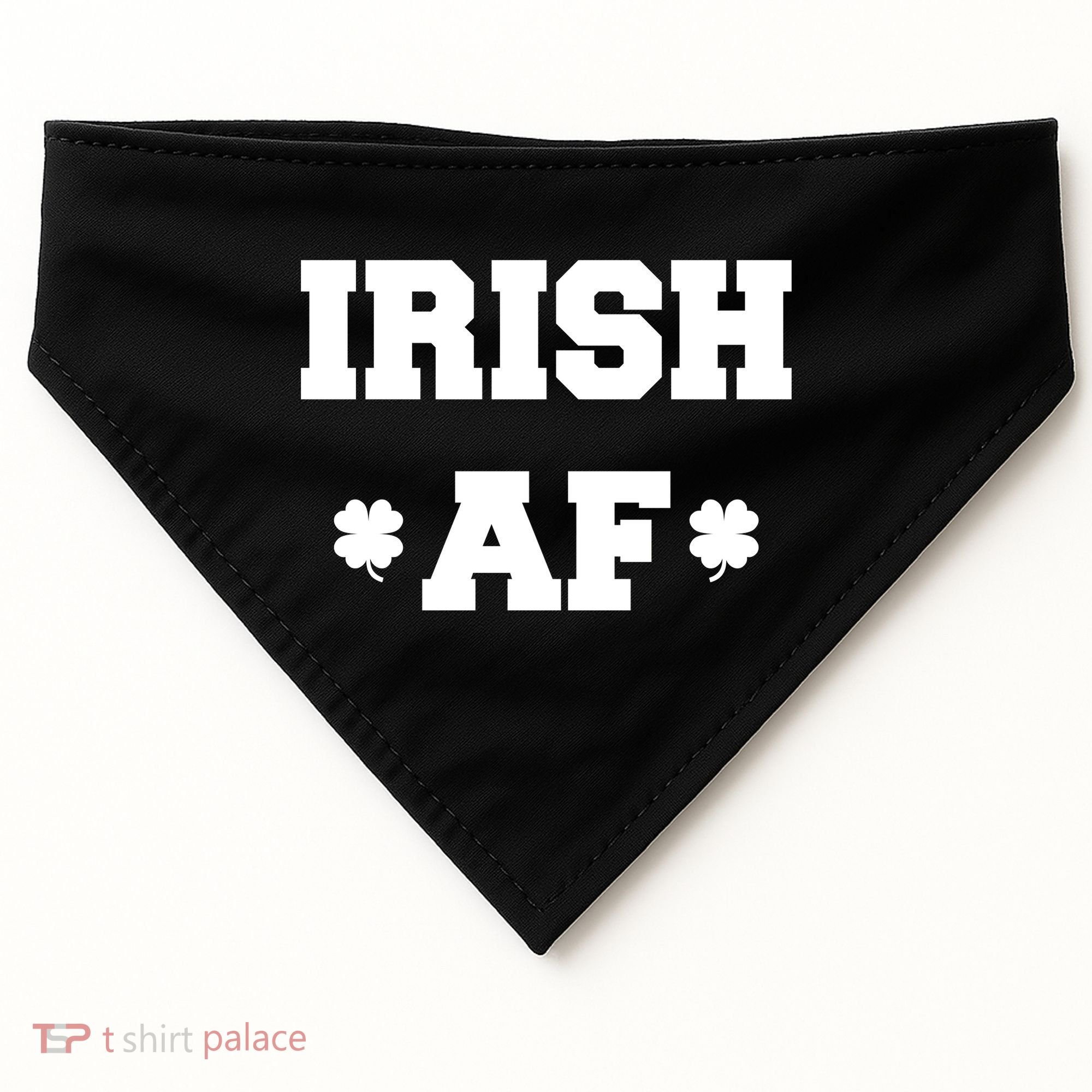 Irish AF St Patrick's Day Clover USA-Made Doggie Bandana