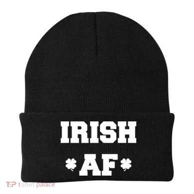 Irish AF St Patrick's Day Clover Beanie