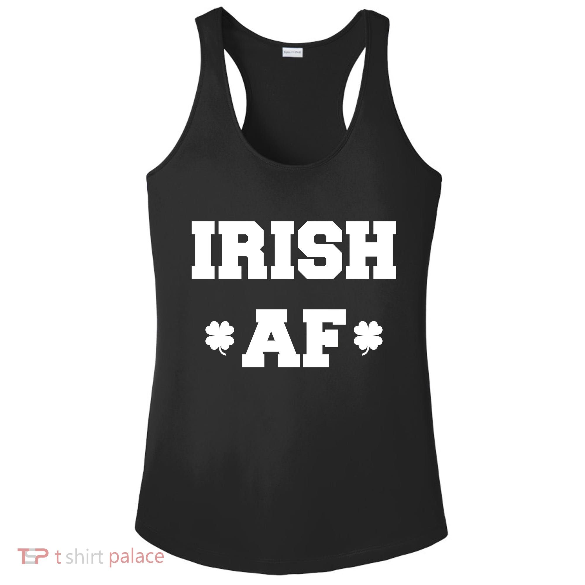 Irish AF St Patrick's Day Clover Ladies PosiCharge Competitor Racerback Tank