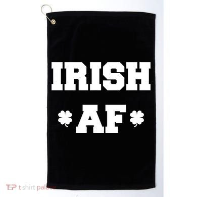 Irish AF St Patrick's Day Clover Golf Towel