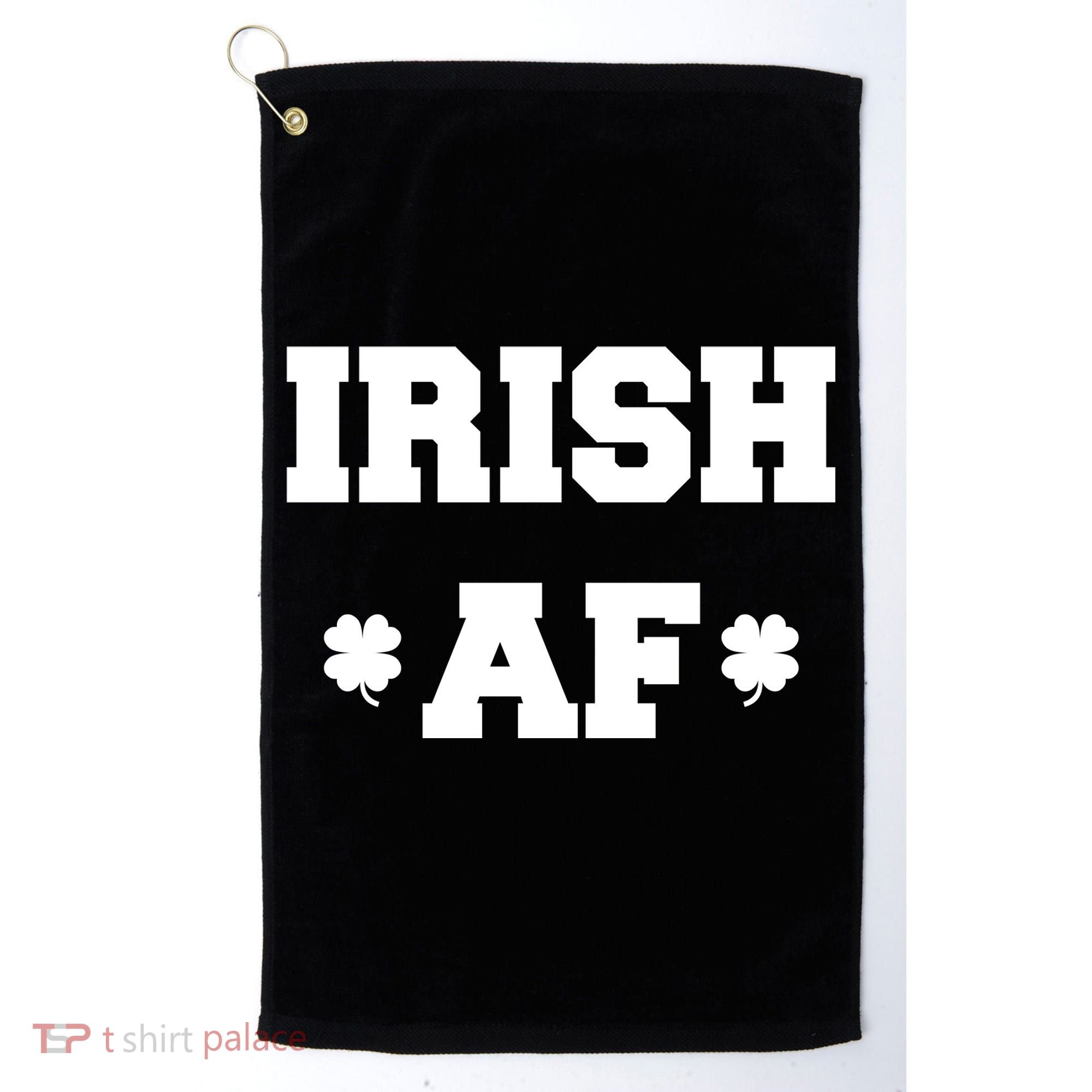Irish AF St Patrick's Day Clover Golf Towel