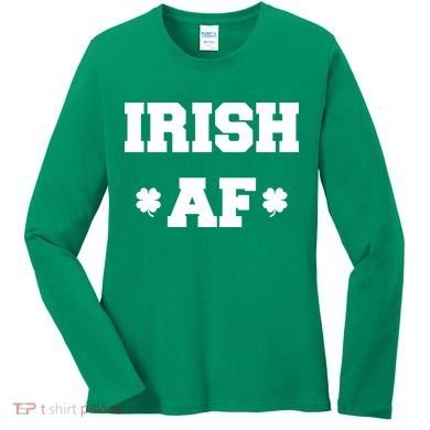 Irish AF St Patrick's Day Clover Women's Long Sleeve Shirt