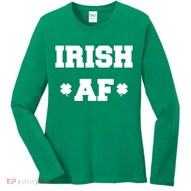 Irish AF St Patrick's Day Clover Women's Long Sleeve Shirt