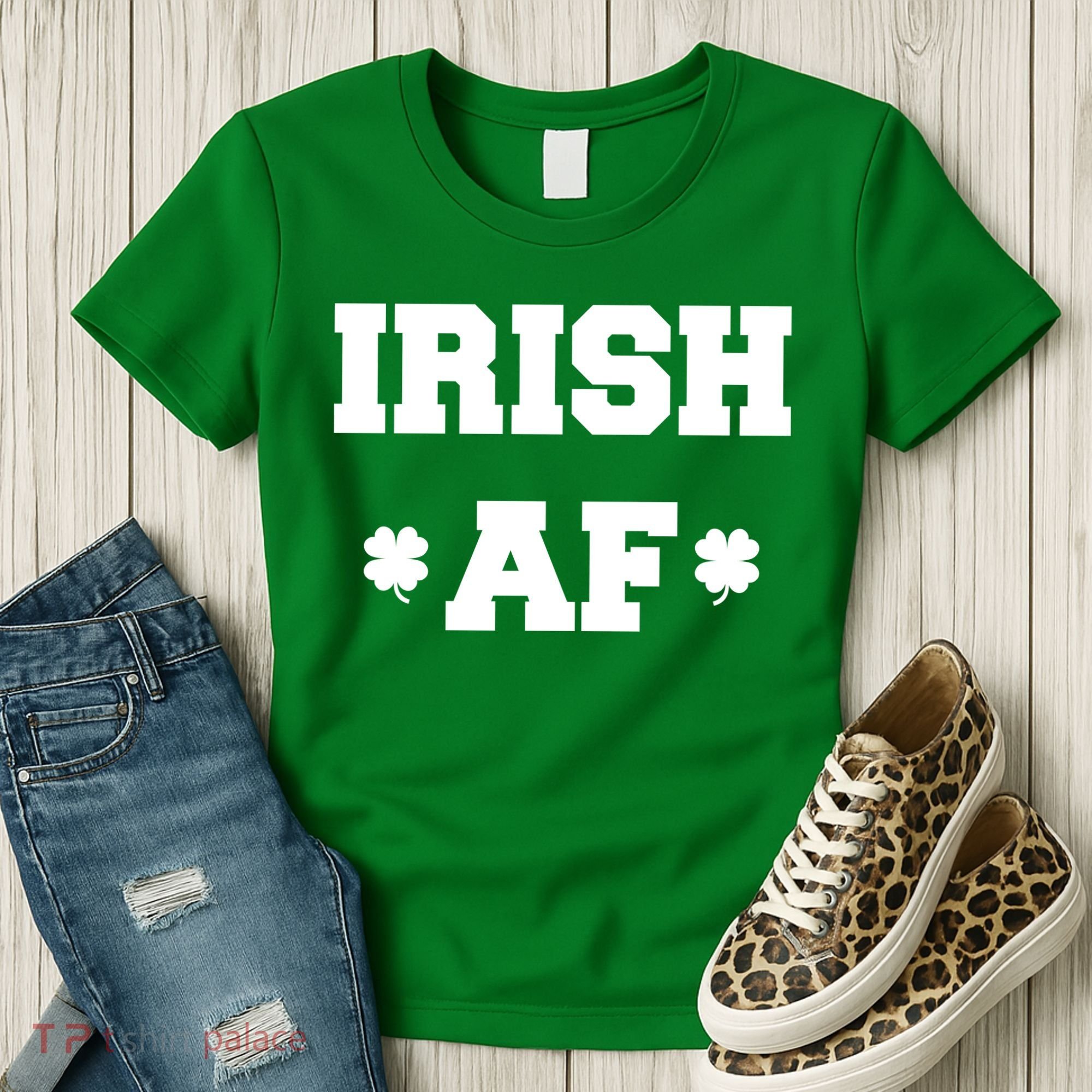 Irish AF St Patrick's Day Clover Women's T-Shirt