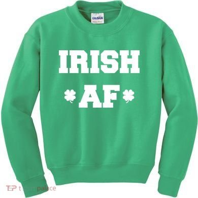 Irish AF St Patrick's Day Clover Kids Sweatshirt