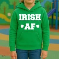 Irish AF St Patrick's Day Clover Kids Hoodie thumb 3