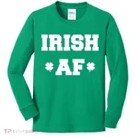 Irish AF St Patrick's Day Clover Kids Long Sleeve Shirt thumb 0