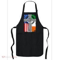 Irish American USA Flag Celtic Cross St Patrick's Day Apron thumb 0