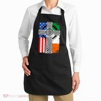 Irish American USA Flag Celtic Cross St Patrick's Day Apron thumb 2