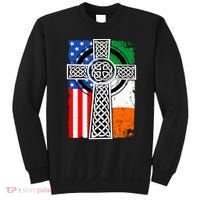 Irish American USA Flag Celtic Cross St Patrick's Day Sweatshirt thumb 0