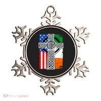 Irish American USA Flag Celtic Cross St Patrick's Day Ornament thumb 0