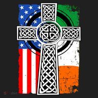 Irish American USA Flag Celtic Cross St Patrick's Day Golf Towel thumb 3