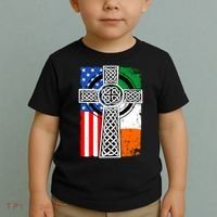 Irish American USA Flag Celtic Cross St Patrick's Day Toddler T-Shirt thumb 2
