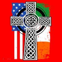 Irish American USA Flag Celtic Cross St Patrick's Day Santa Hat thumb 1