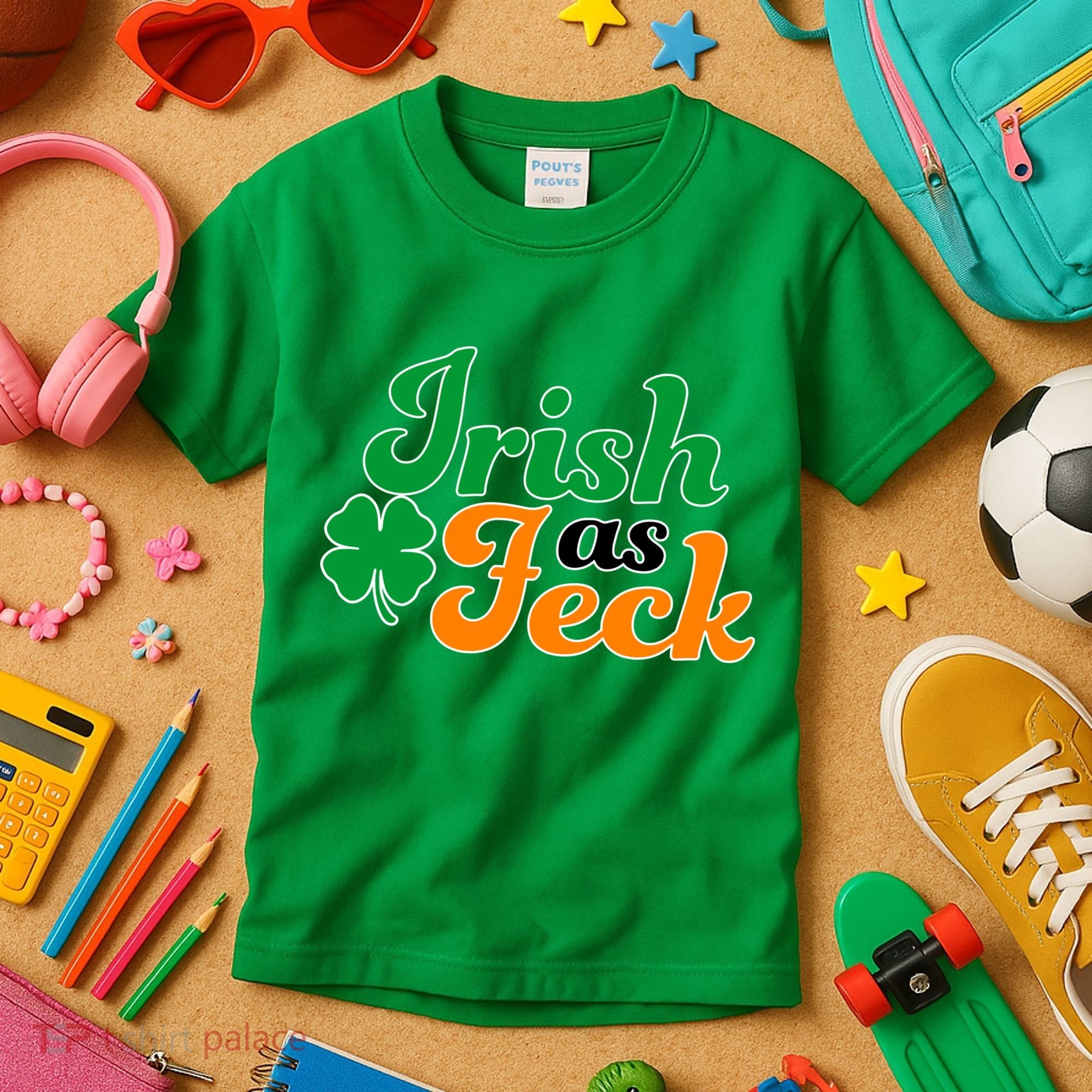 Irish as Feck Funny St. Patrick's Day Kids T-Shirt