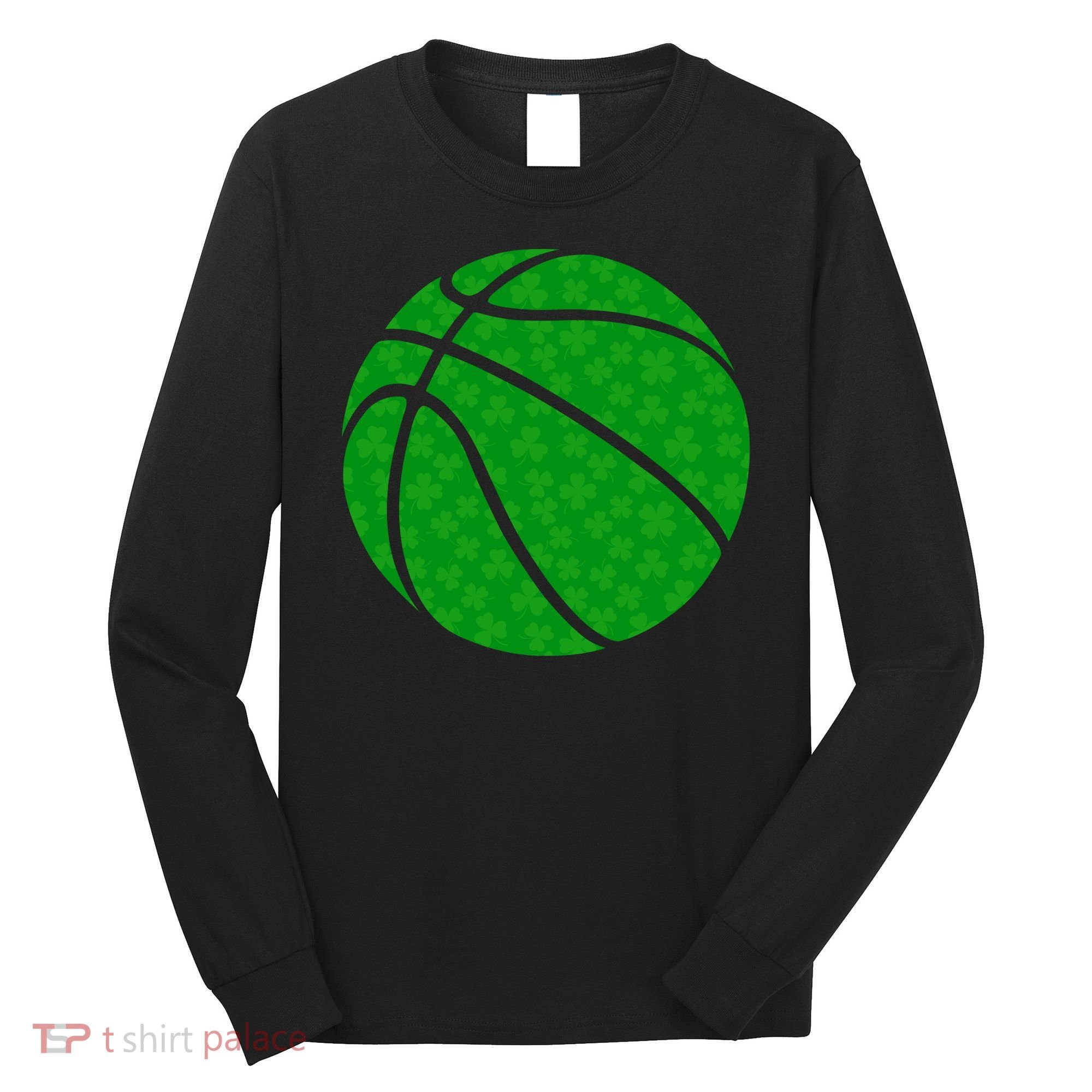 Irish Basketball Shamrock Clover Long Sleeve Shirt