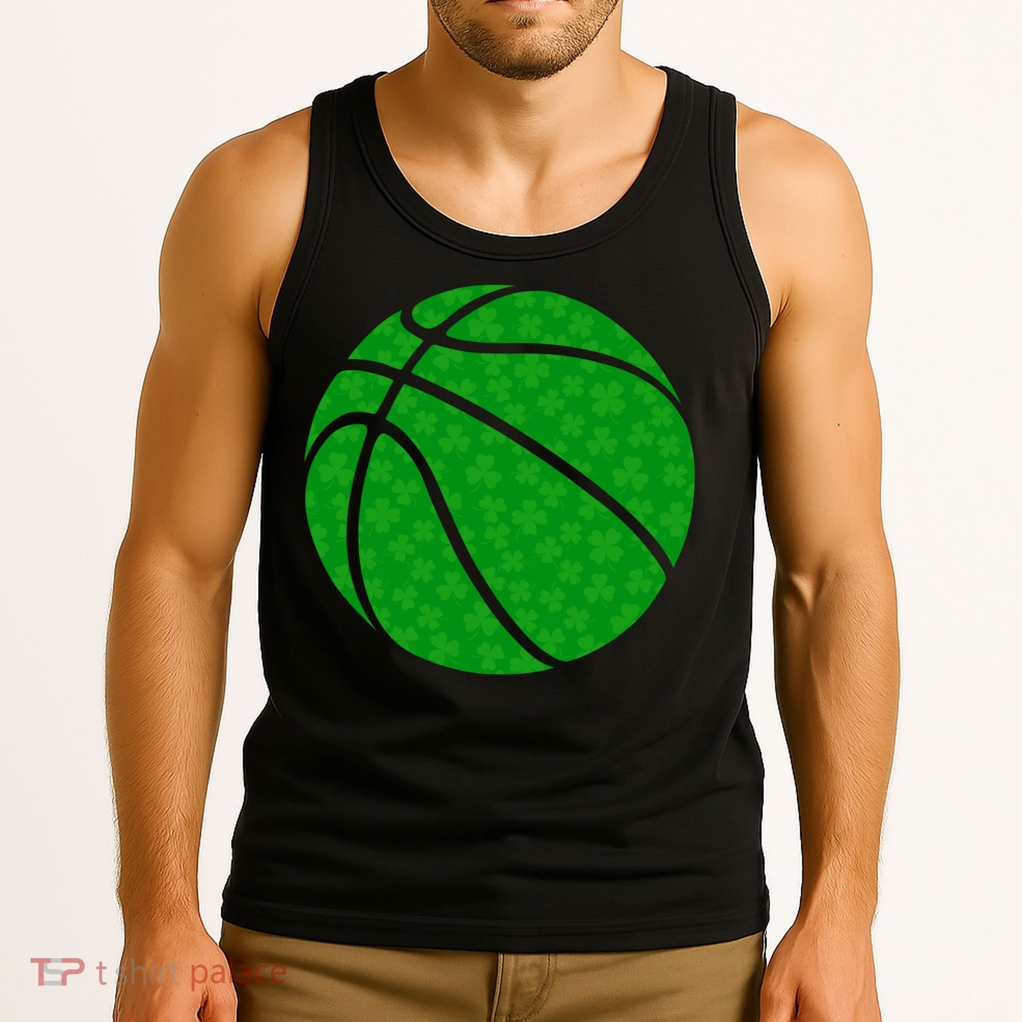 Irish Basketball Shamrock Clover Tank Top