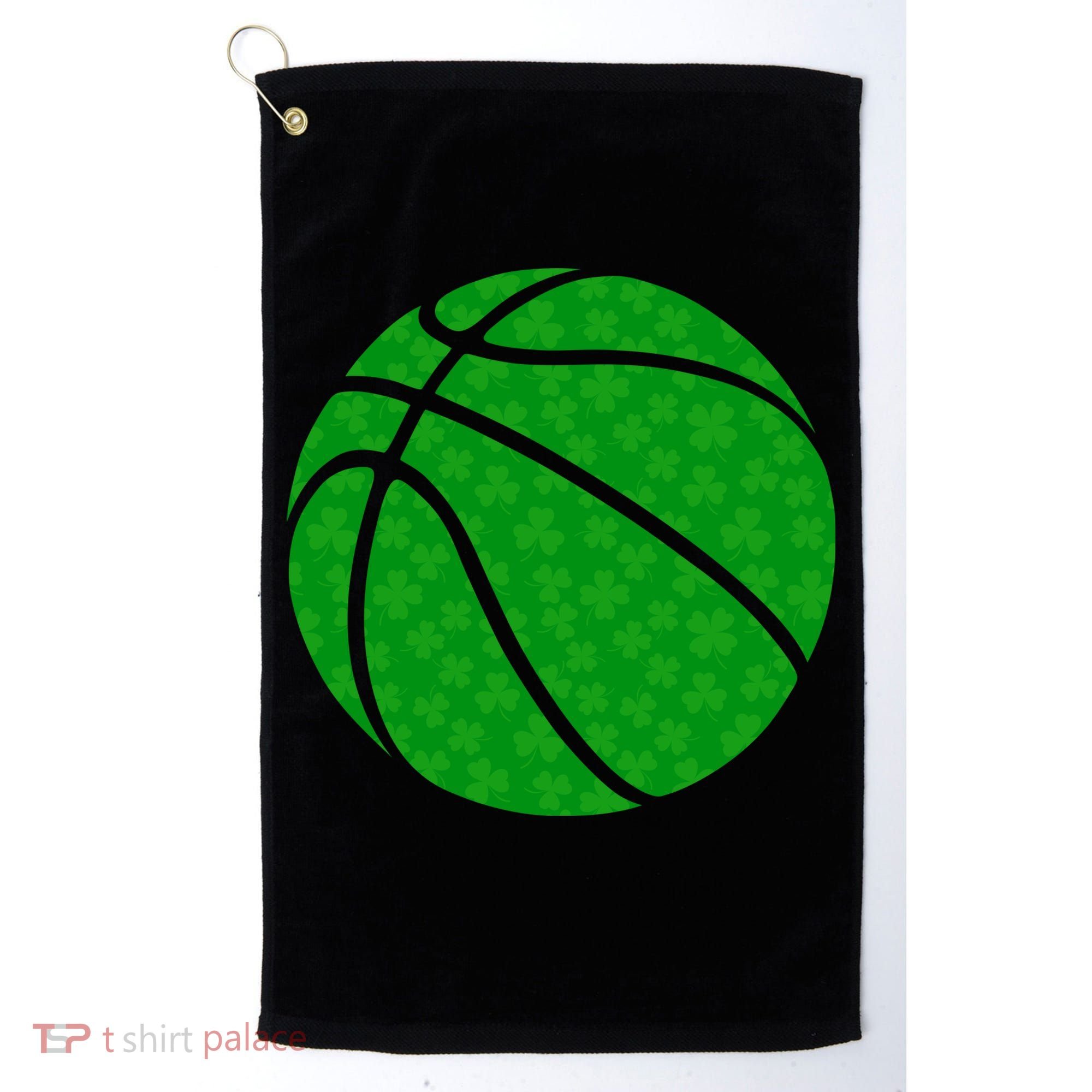 Irish Basketball Shamrock Clover Golf Towel