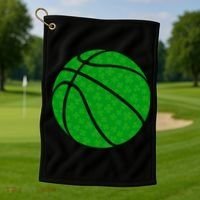 Irish Basketball Shamrock Clover Golf Towel thumb 1