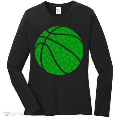 Irish Basketball Shamrock Clover Women's Long Sleeve Shirt