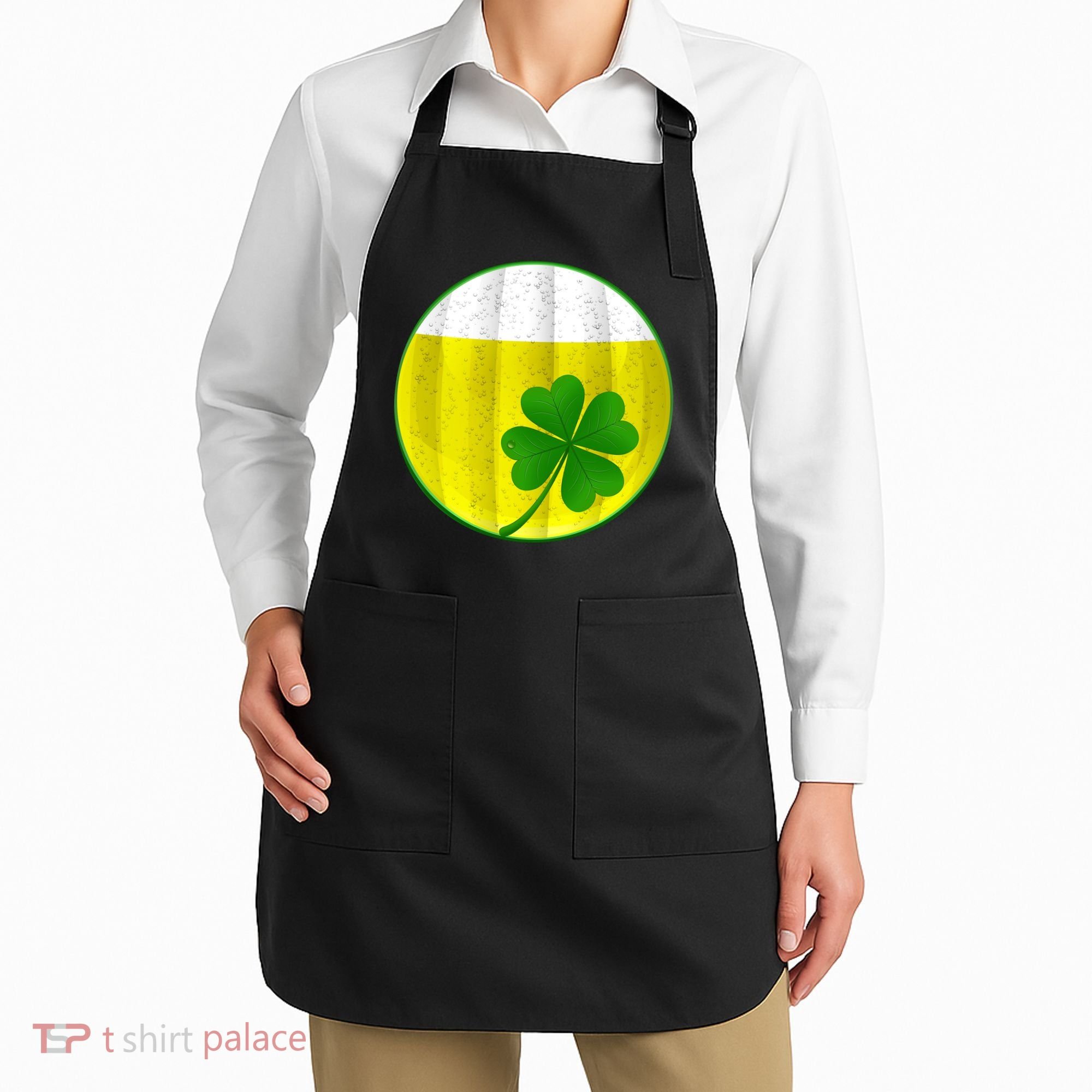 Irish Beer Clover Flag Apron