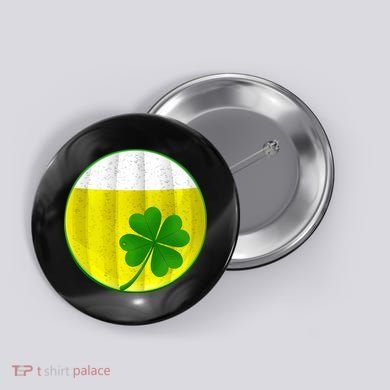 Irish Beer Clover Flag Button