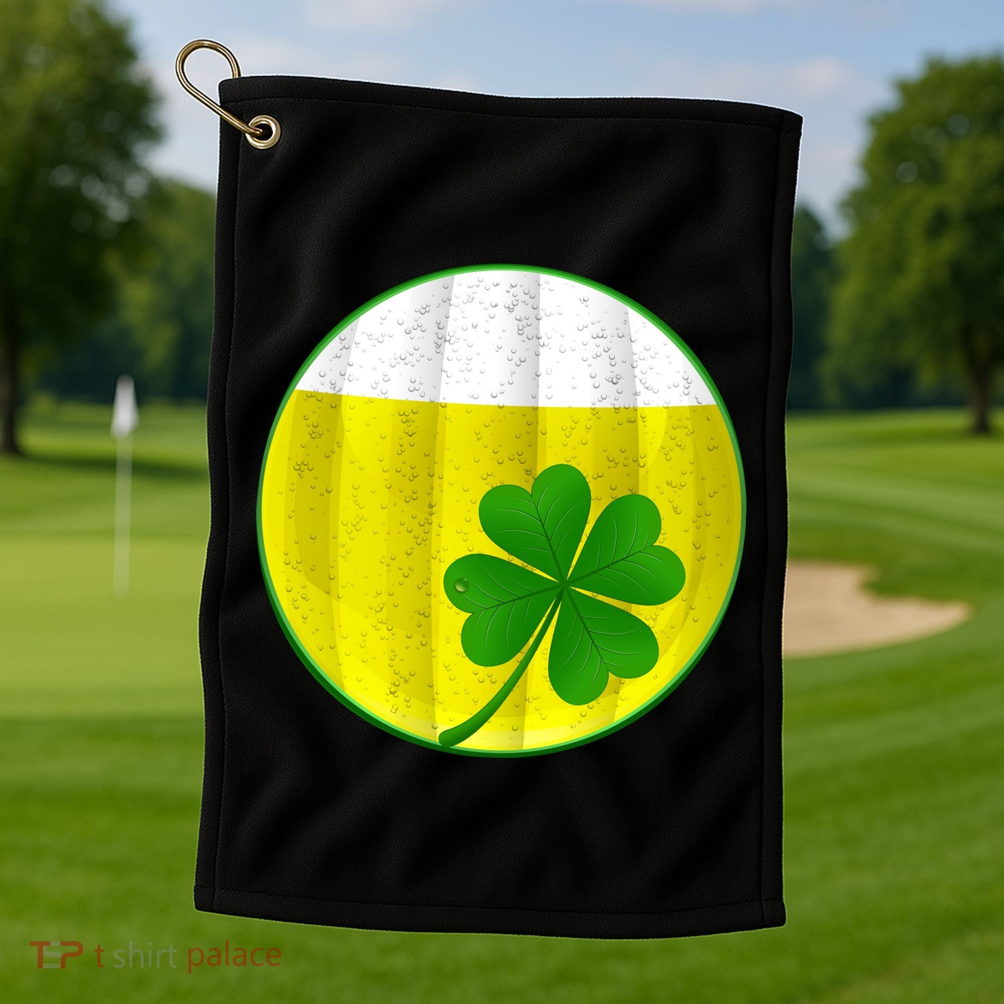 Irish Beer Clover Flag Golf Towel