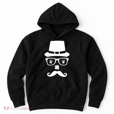 Irish Beer Mustache St. Patrick's Day Face Hoodie